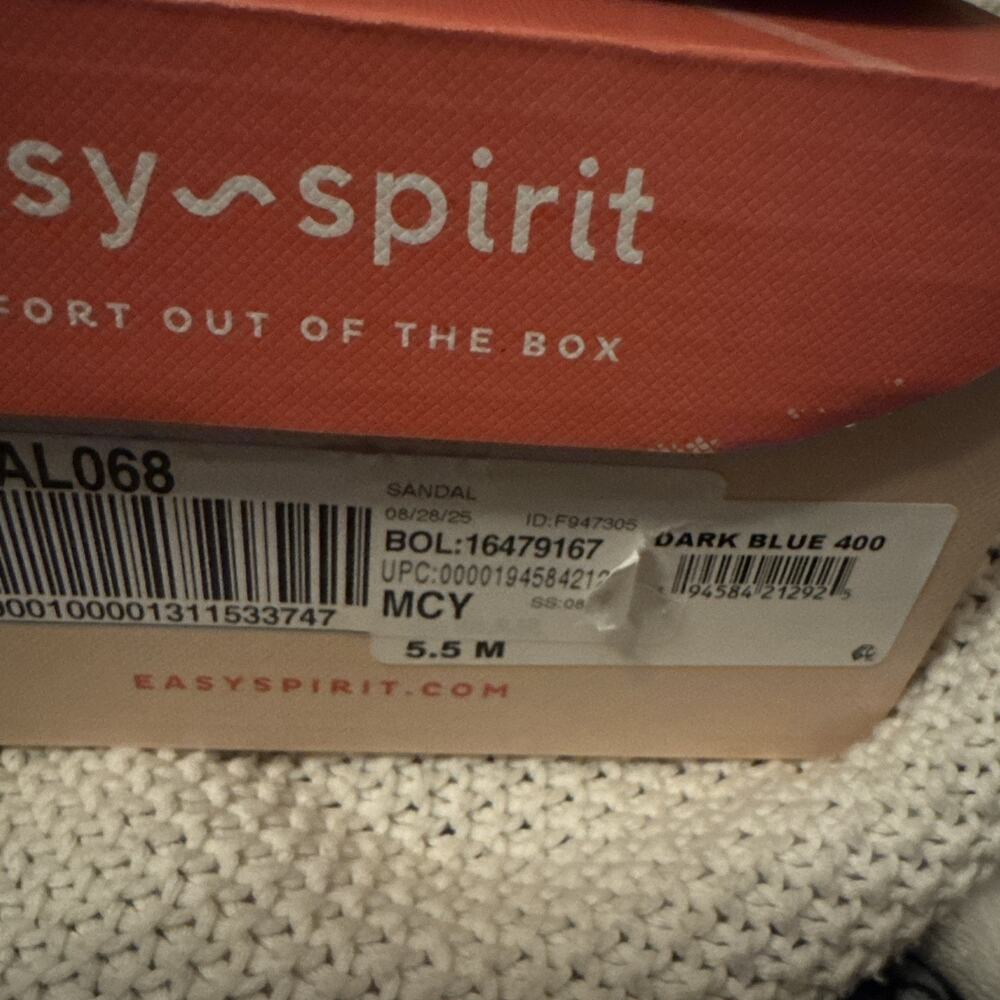 Easy Spirit Women's Mar Woven Leather Slingback Sandals Dark Blue Size 5.5 M NIB - Picture 2 of 9